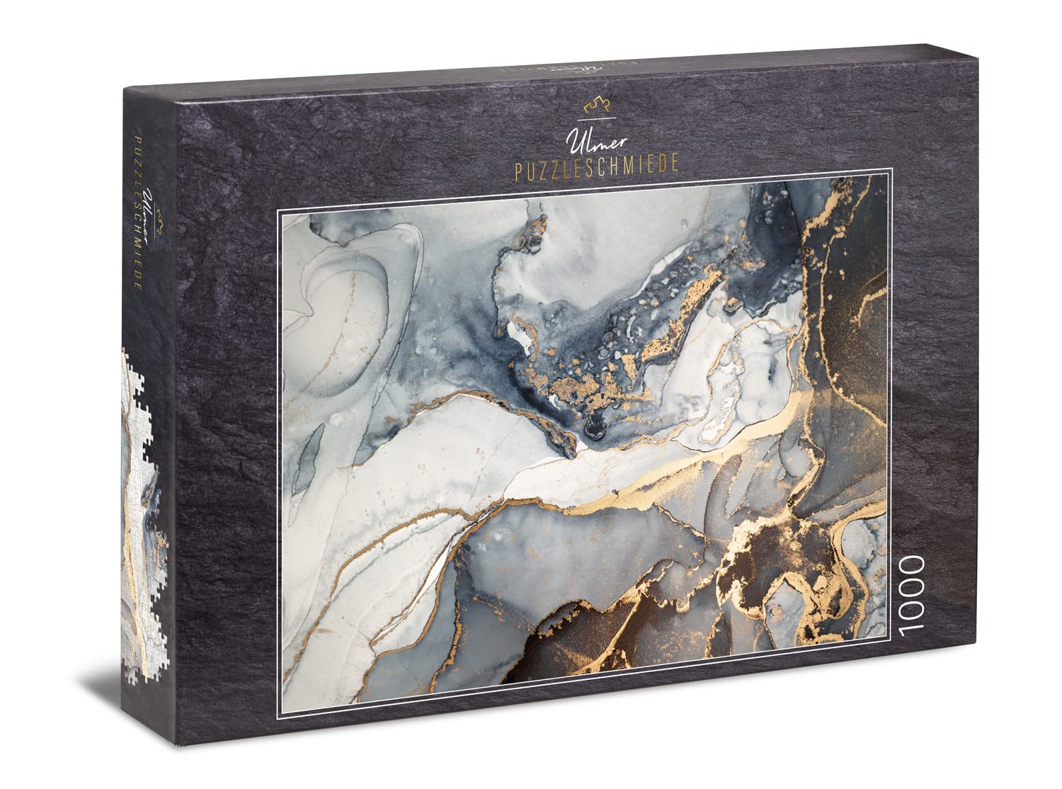Ulmer Puzzleschmiede - Modern 1000-Piece Abstract Puzzle 'Gold Veins' - Made in Germany