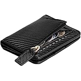 Toughergun Women’s Small Slim Leather Wallet with RFID Protection, Compact Bifold Mini Purse with Clear ID Window