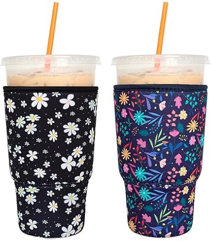 Amazon.com: Iced Coffee Sleeves Reusable Insulator Sleeves for