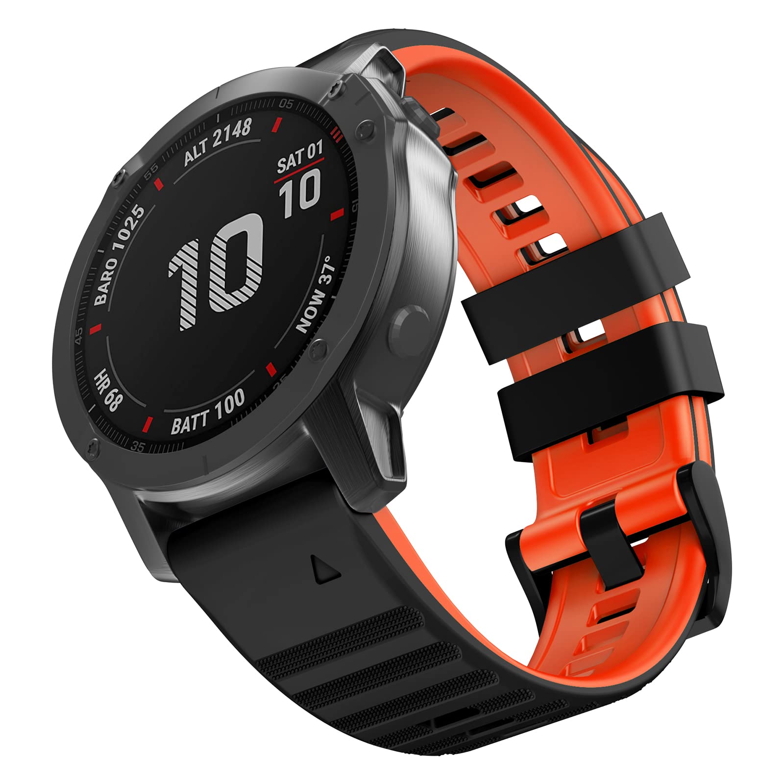 MYSNBKN Watch Strap for Fenix 7 / Fenix 6 / Fenix 5, 22mm Silicone Watch Band for Approach S60/S62, D2 Delta, EPIX 2, Forerunner 935/945 (Quick Fit)