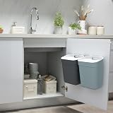 Curver 100% Recycled 10L Kitchen Bin Smoked Grey Lift Top view 3