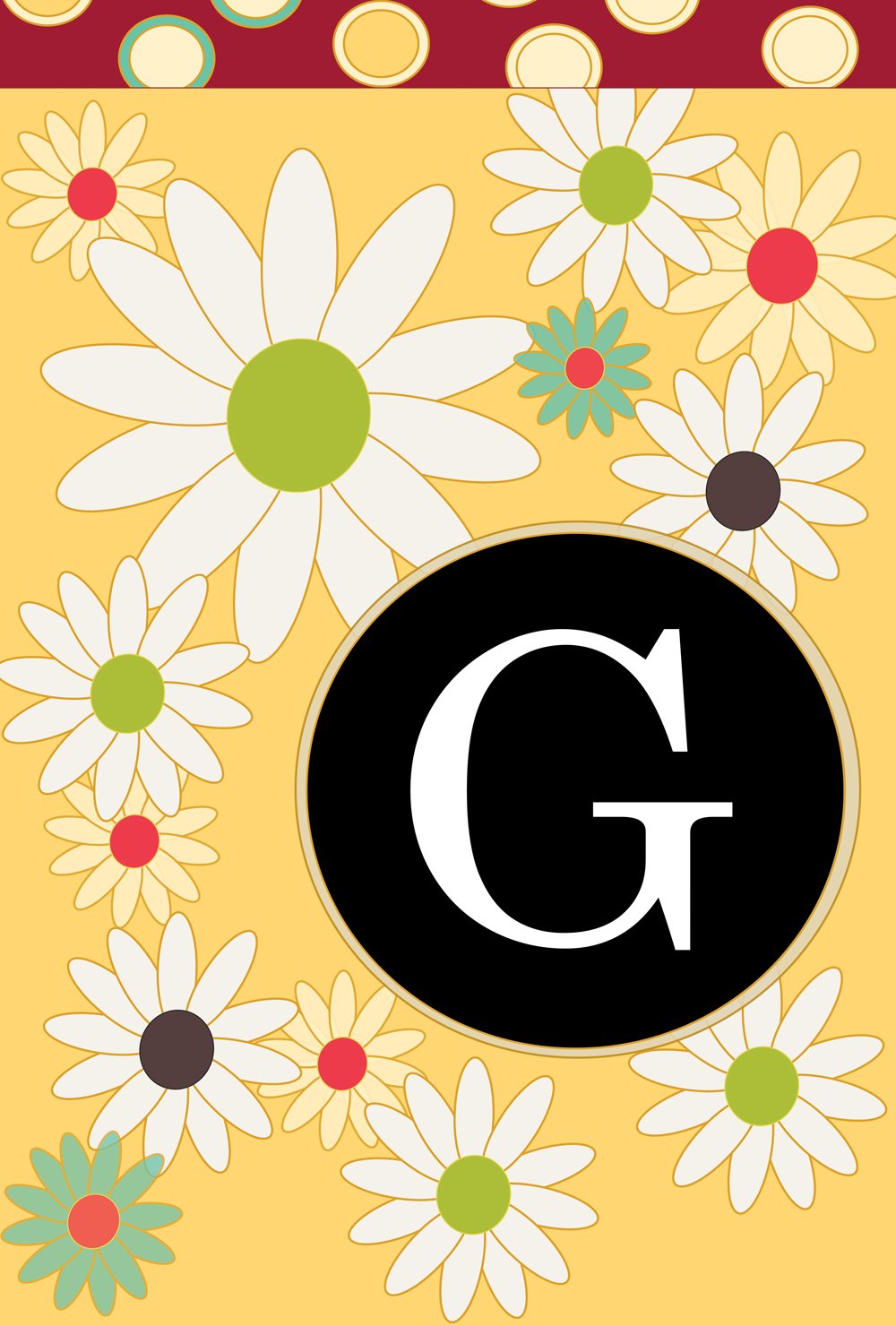 Toland Home Garden Floral Monogram G 28 x 40-Inch Decorative USA-Produced House Flag