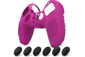 eXtremeRate PlayVital Neon Purple 3D Studded Edition Anti-Slip Silicone Cover Skin for ps5 Controller, Soft Rubber Case Prote