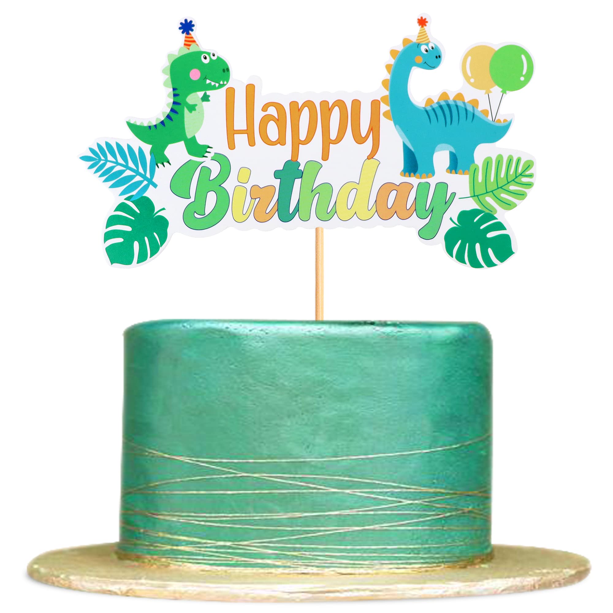 Blumomon 1Pcs Dinosaur Cake Topper Dinosaur Birthday Cake Decorations for Dino Theme Baby Shower Kids Birthday Party Cake Decorations Supplies