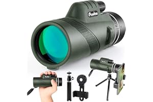 Pankoo 40X60 High Power Monocular Telescope with Smartphone Holder & Tripod, Power Prism Compact Monoculars for Adults Kids, HD Monocular Scope for Bird Watching Hiking Concert Travelling