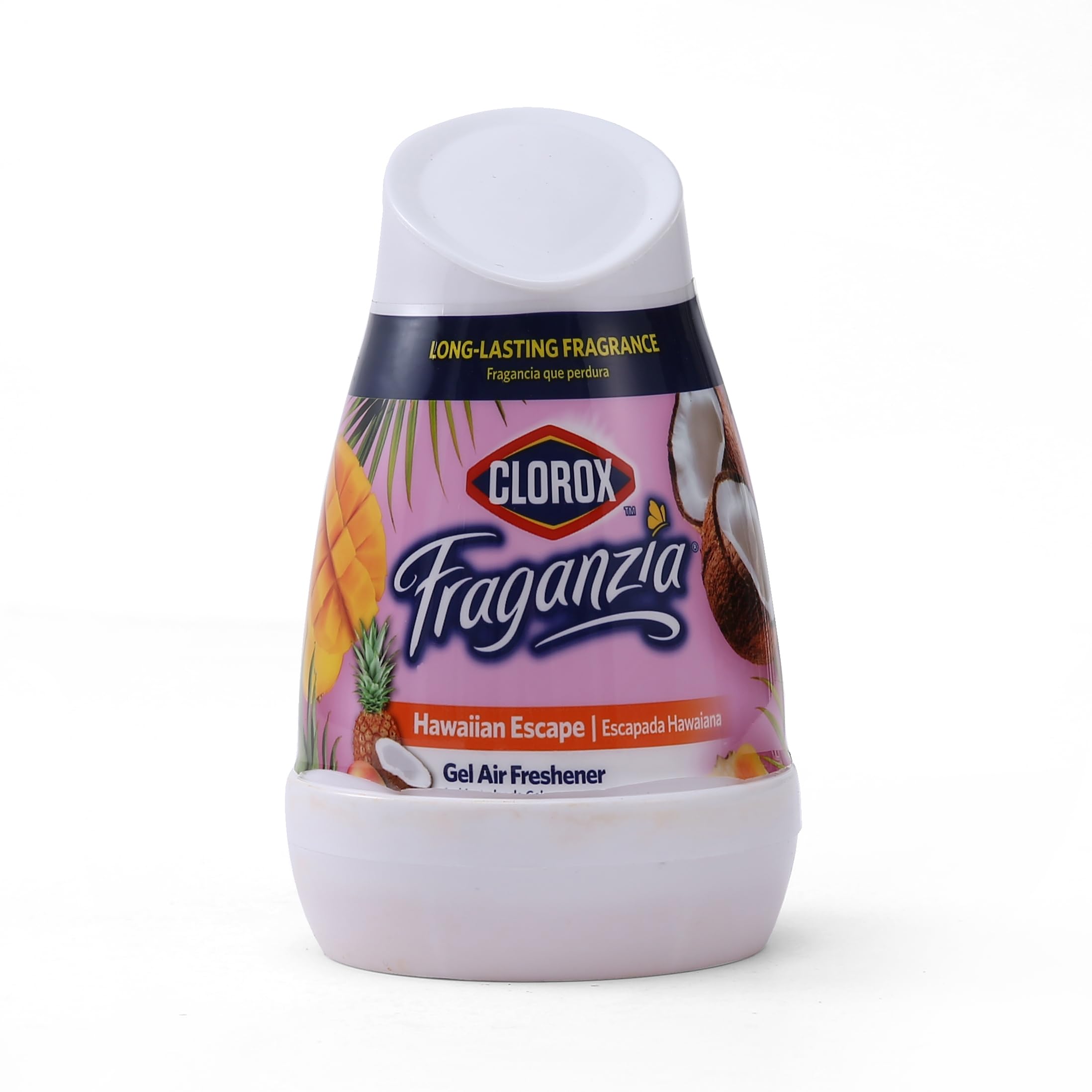 Clorox Fraganzia Gel Air Freshener Cone, Hawaiian Escape Scent - No-Plug, Battery-Free Air Freshener for Small Rooms, Closets, Kitchens, Bathrooms, Offices and More, 6 Ounce