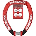 Topcrown Bike Lock Upgrade Metal Digital Dials 3 ft Long High Security Heavy Duty Anti Theft Bike Chain Lock, 5 Digit Combination Keyless Bicycle Lock for Bike/Electric Scooter/Ebike/Motorcycle