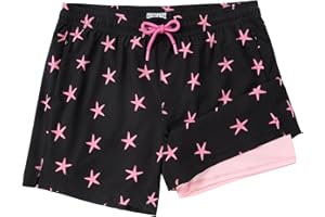 CoozySphere Mens Swim Trunks with Compression Liner 5 Inch Inseam Swimming Trunks Board Shorts for Men Bathing Suit