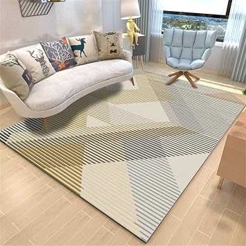 Ommda Teppiche Wohnzimmer Geometrisch Digitales Drucken Kurzflor