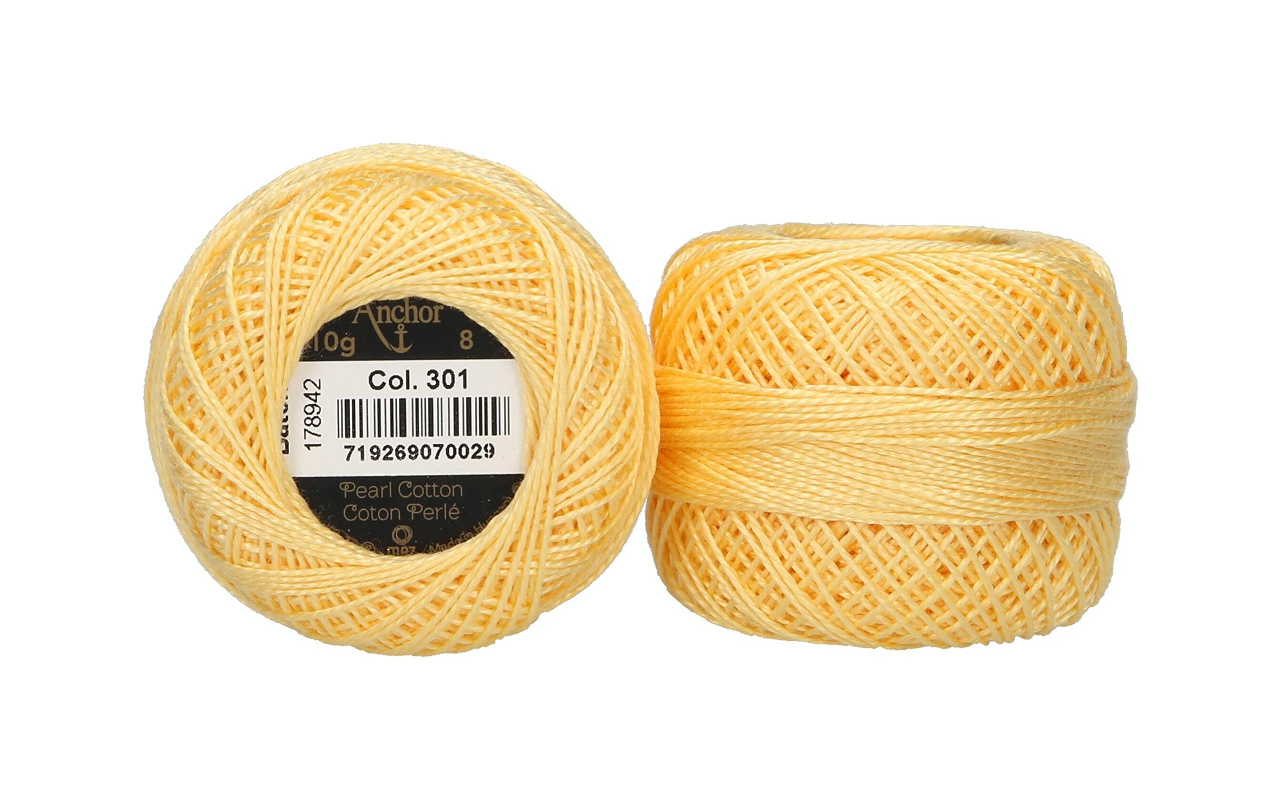Anchor 4591008-00301 Embroidery Thread, 100% Cotton, Dark Vanilla, Thickness 8, 82 m, 16 g