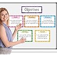 Auchq Magnetic Write ＆ Wipe Paper Organization Chart, Dry Erase Objectives Learning Magnets for Classroom Whiteboard, Great for Classroom Goals Targets, Including 6 Magnets.
