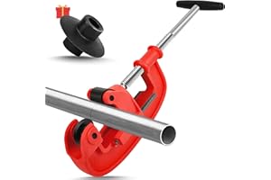 Godora Heavy Duty 1/8-2" Pipe Cutter Tool with an Extra Blade, Sharp Rigid Tubing Cutter Cuts Up to Galvanized Pipe, Copper, and Iron Pipe, Metal Tube Cutter Great for Plumbers or Metalworkers