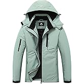 MOERDENG Women's Waterproof Ski Jacket Warm Winter Coat Hooded Snowboarding Jacket Snow Coat