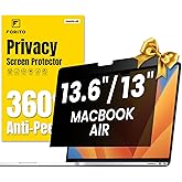 F FORITO 360° Privacy Screen Protector Compatible with MacBook Air 13.6 inch (2022-2025, M2, M3, M4), Anti Peeping and Anti Glare Laptop Privacy Screen Shield