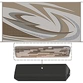 EEZ RV Products 9'x18'BWW Heavy Duty Reversible/Durable Outdoor Patio/RV Mats - Perfect for RVing (9ft x18ft Brown) Come with