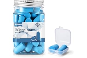 Lenicany 30Pair Soft Foam EarPlugs, 32dB Disposable Sound Blocking Noise Cancelling Ear Plugs for Sleeping/Concerts Loud Music/Shooting Guns/Work Construction, Hearing Safety Protection (Blue)