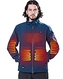 DEWBU Soft Shell Heated Jacket for Men with 12V
