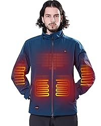 DEWBU Soft Shell Heated Jacket for Men with 12V