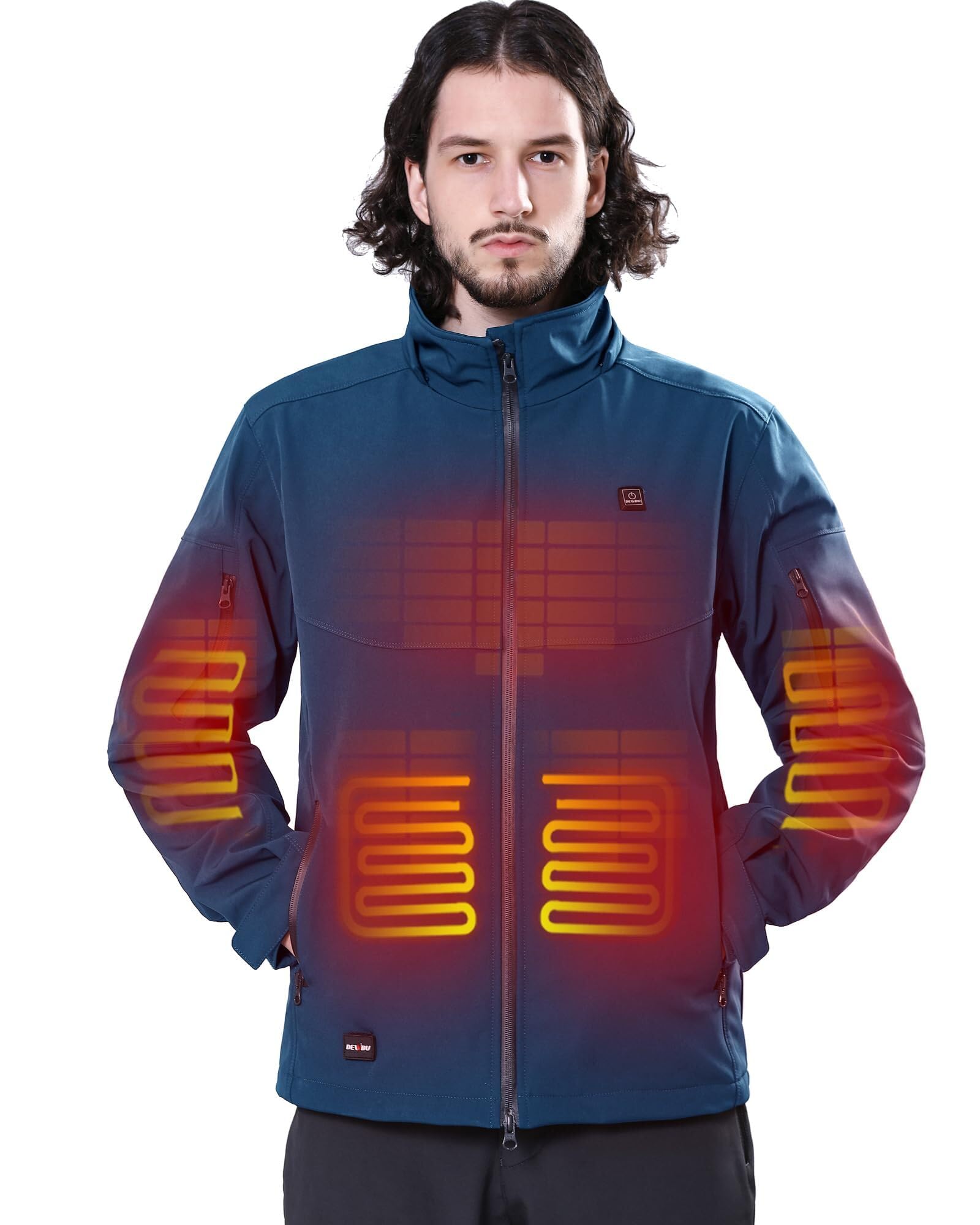 DEWBU Soft Shell Heated Jacket for Men with 12V