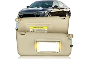 UMISHI Left Driver & Right Passenger Side Sun Visor Compatible with Honda Accord 2008-2017 with Light OEM : 83280-TA5-A51ZA (Beige)