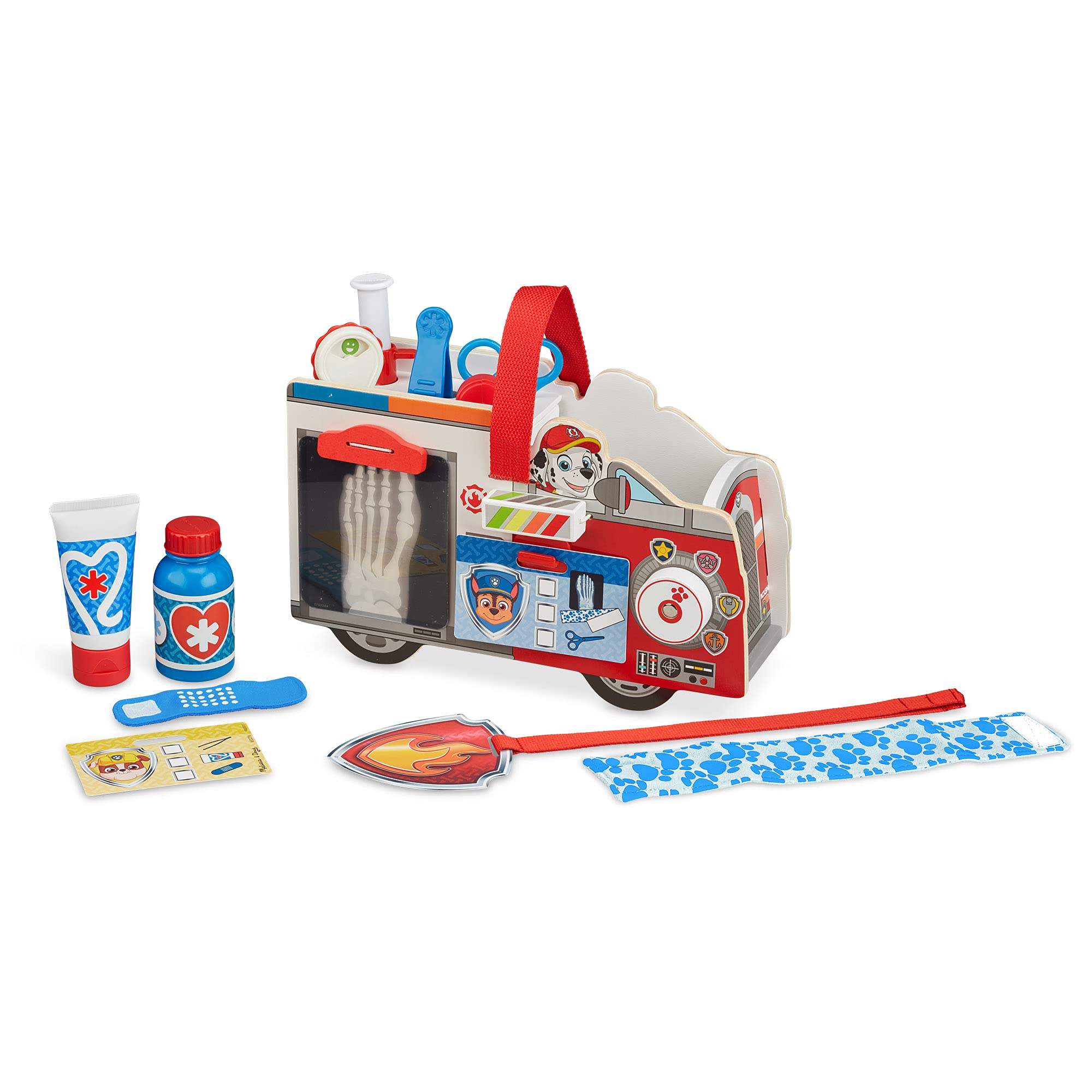 Melissa & Doug PAW Patrol Marshall's Wooden Rescue EMT Caddy (14 Pieces)