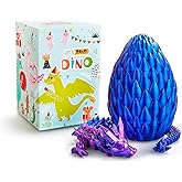 LEWELLRY 15" 3D Printed Dragon Egg,Christmas Birthday Toys, Stocking Stuffers Gift, Articulated Crystal Cool Fidget Dragon for Girls Boys Kids Ages 3,4, 5, 6,7, 8,9,10,11,12 Years Old