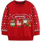 MUJOQE Toddler Boy Girl Sweatshirt Ugly Christmas Sweater Kids Reindeer Santa Long Sleeve Shirt Xmas Pullover Tops 2-7T