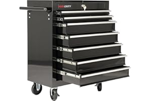 Maxority 7-Drawer Heavy-Duty Rolling Tool Chest Cabinet with Lock Mobile Cart for Garage & Workshop, Black