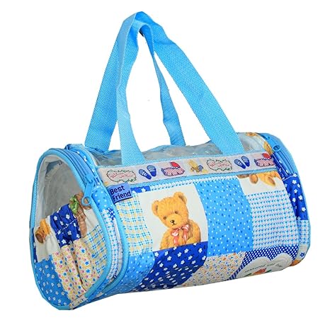 Kuber Industries Mamas Bag, Baby Carrier Bag, Diaper Bag, Travelling Bag, Small Hand Bag (Sky Blue) - KUB398