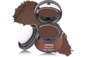 DUOZENG Hairline Powder Root Touch Up Hair Powder,Hairline Shadow Root Cover Up Hair Toppers for Women & Men,Hairline Shadow Powder Stick Hair Root Touch Up for Thinning Hair(10# Reddish brown)