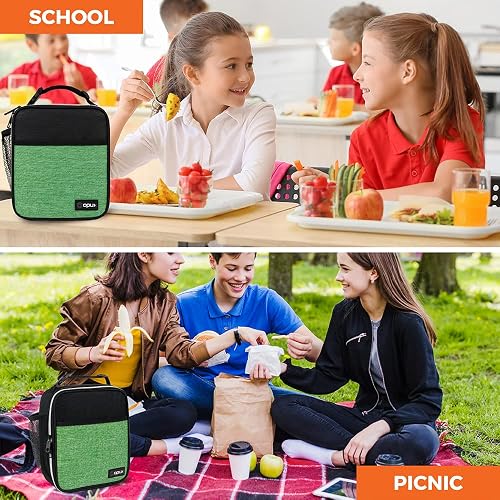 Insulated Lunch Bag For Work Or School - Leakproof, Double Compartment, Medium Size