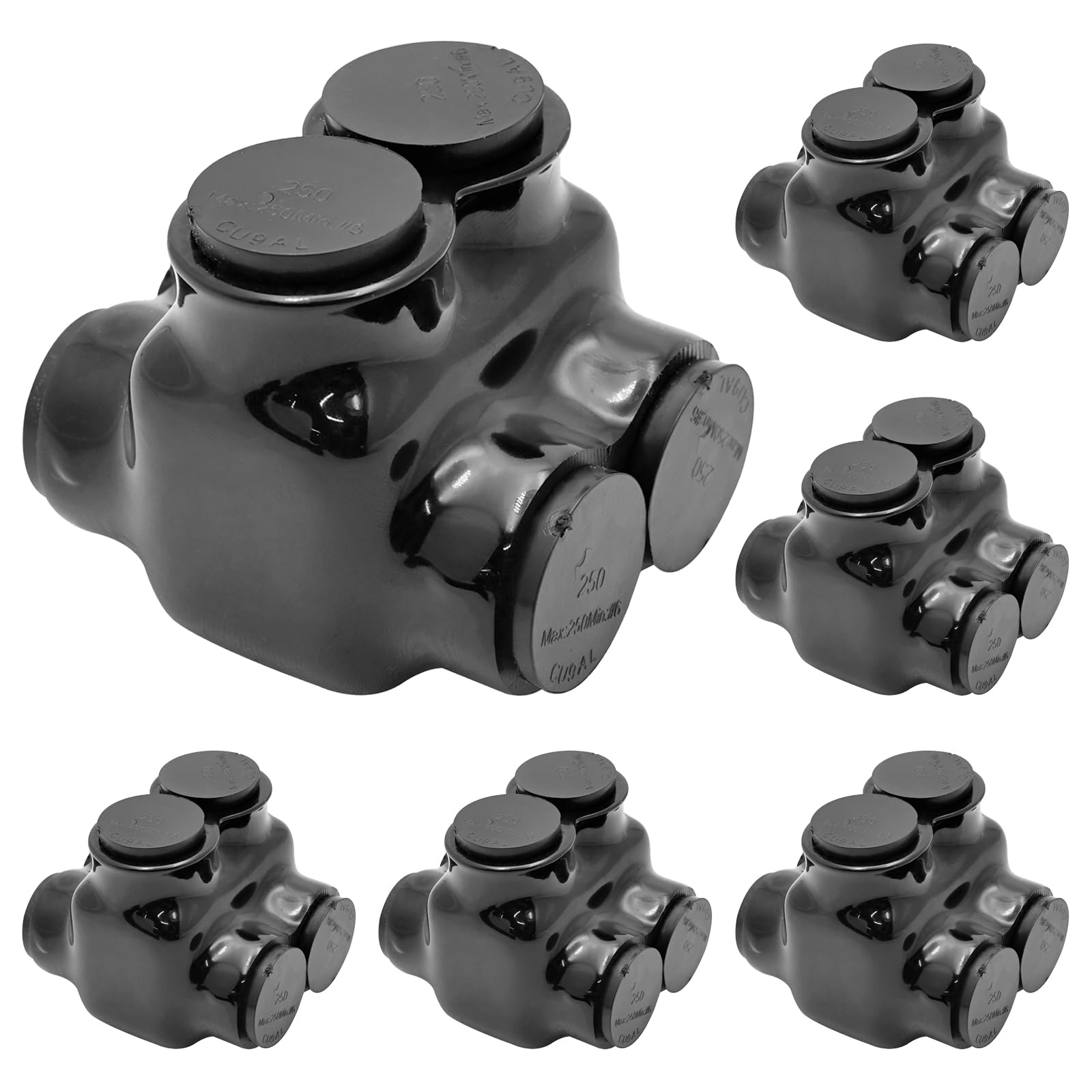 Black Insulated Multi-Tap Wire Connectors - 2 Port