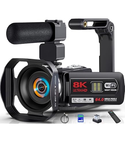 Amazon.com : 8K 64MP Video Camera Camcorder IR Night Vision
