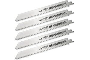 NEWURBAN 8TPI / 9.5 in 5 Pack Stainless Steel Reciprocating Saw Blades for Frozen Meat Bone Food Cutting