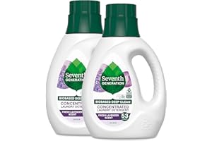 Seventh Generation Concentrated Laundry Detergent, Fresh Lavender scent, 40 oz, Pack of 2 (106 Loads)