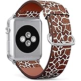 Q-Beansband, Compatible with Apple Watch 38mm / 40mm / 41mm (All Series) - Replacement Leather Band Bracelet Strap Wristband Accessory // Giraffe Skin