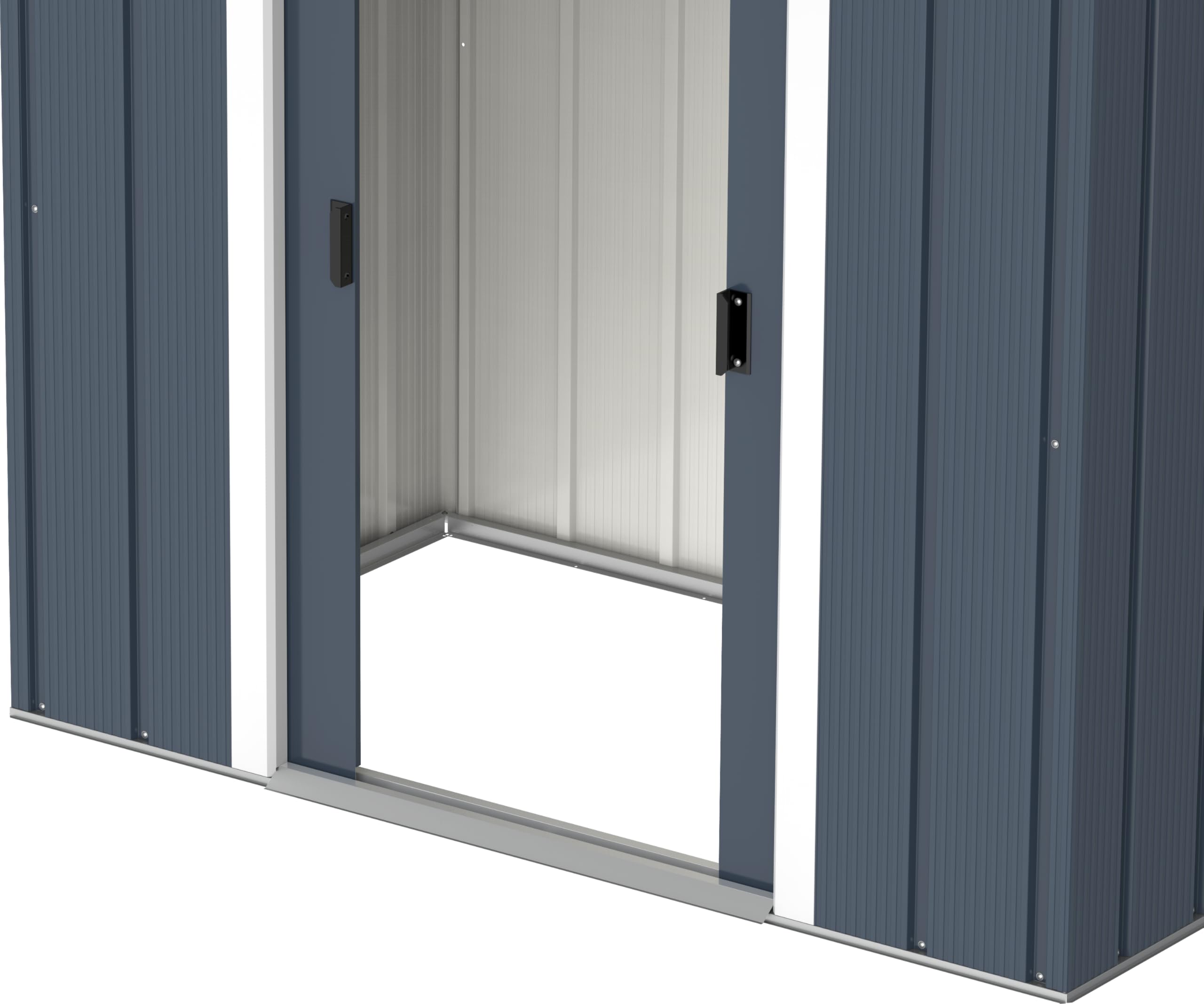 Duramax ECO 6 x 4 (2.17 m²) Metallgerätehaus mit Steildach, Gartenhaus aus feuerverzinktem Metall - Geräteschuppen, robuste und verstärkte Dachkonstruktion, wetterfester Metallschuppen, Anthrazit 9