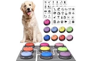 9 Pcs Dog Talking Button Set, 30s Recordable Voice Pet Buzzer Training Buttons, Speaking Button for Dogs with Waterproof Anti