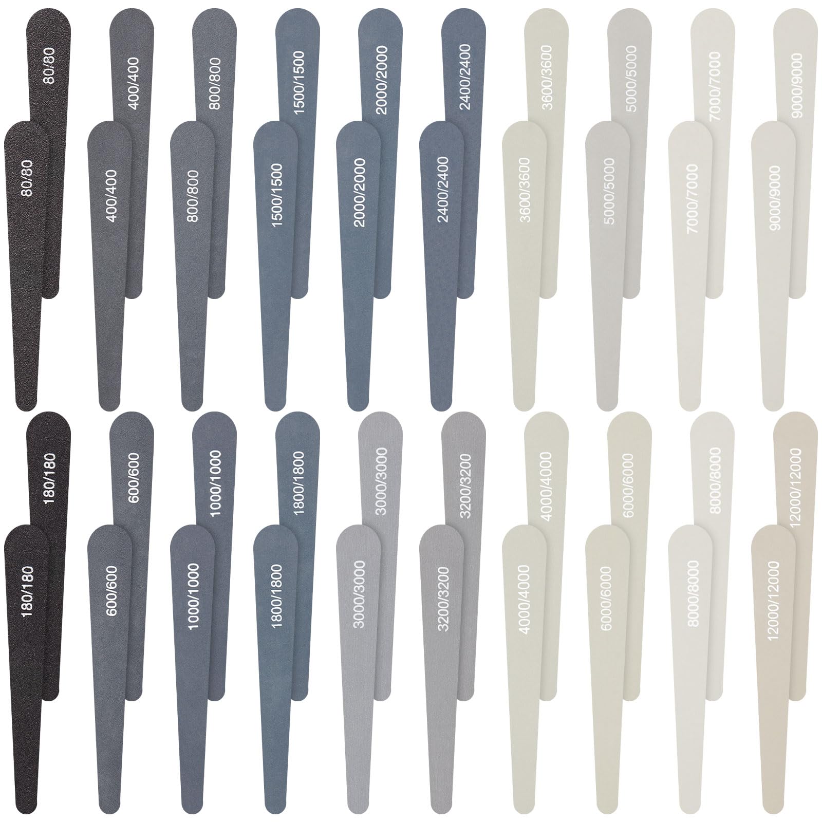 Honoson 40 Pcs Polishing Sticks Sanding Sticks for Plastic Models Metal Accessories Wood Buffing Tools Sandpaper Sanding Polishing Beginner Mini Finger Sander(Drop Style)