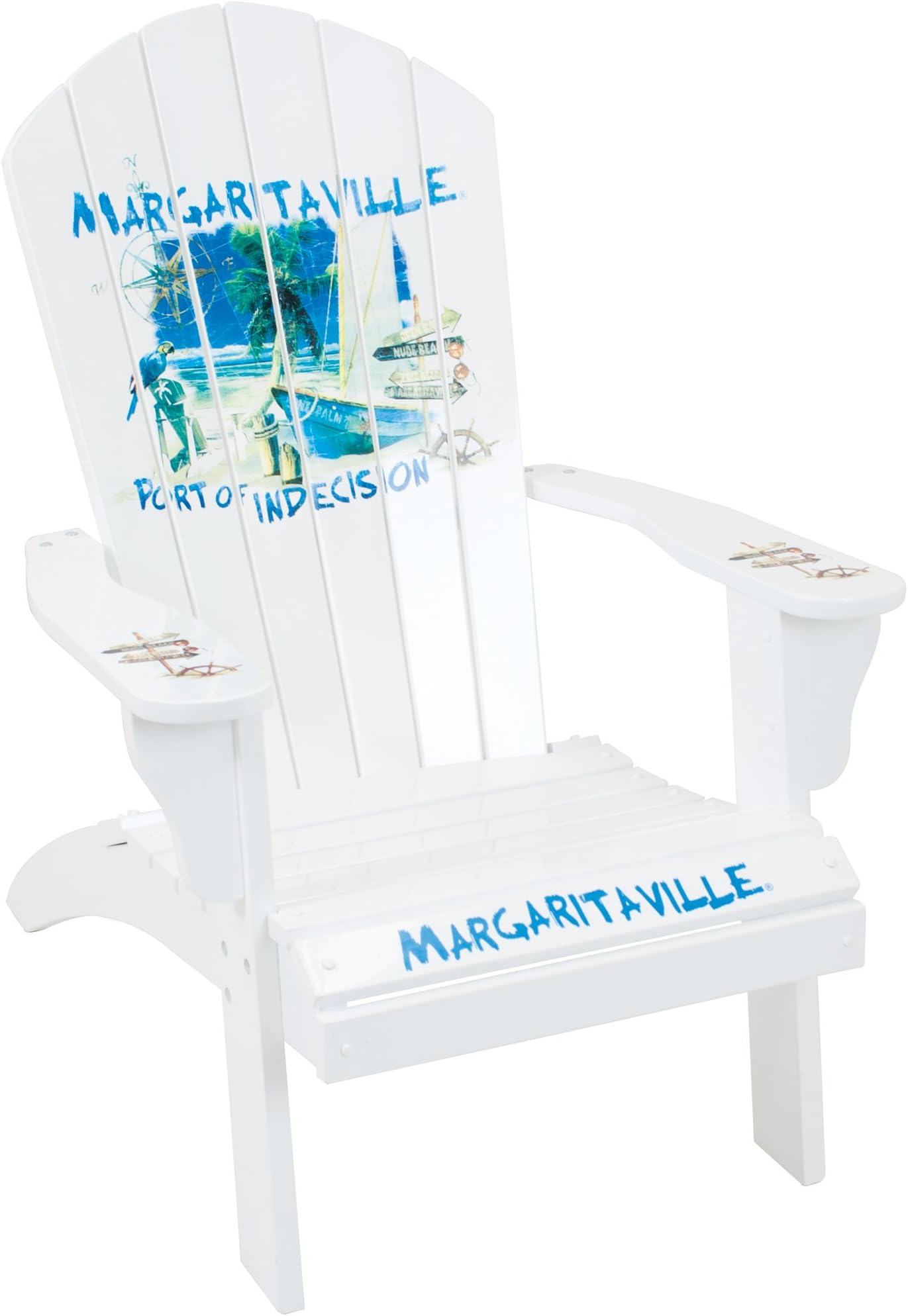 Margaritaville Outdoor Patio Wood Adirondack Chair, Port of Indecision