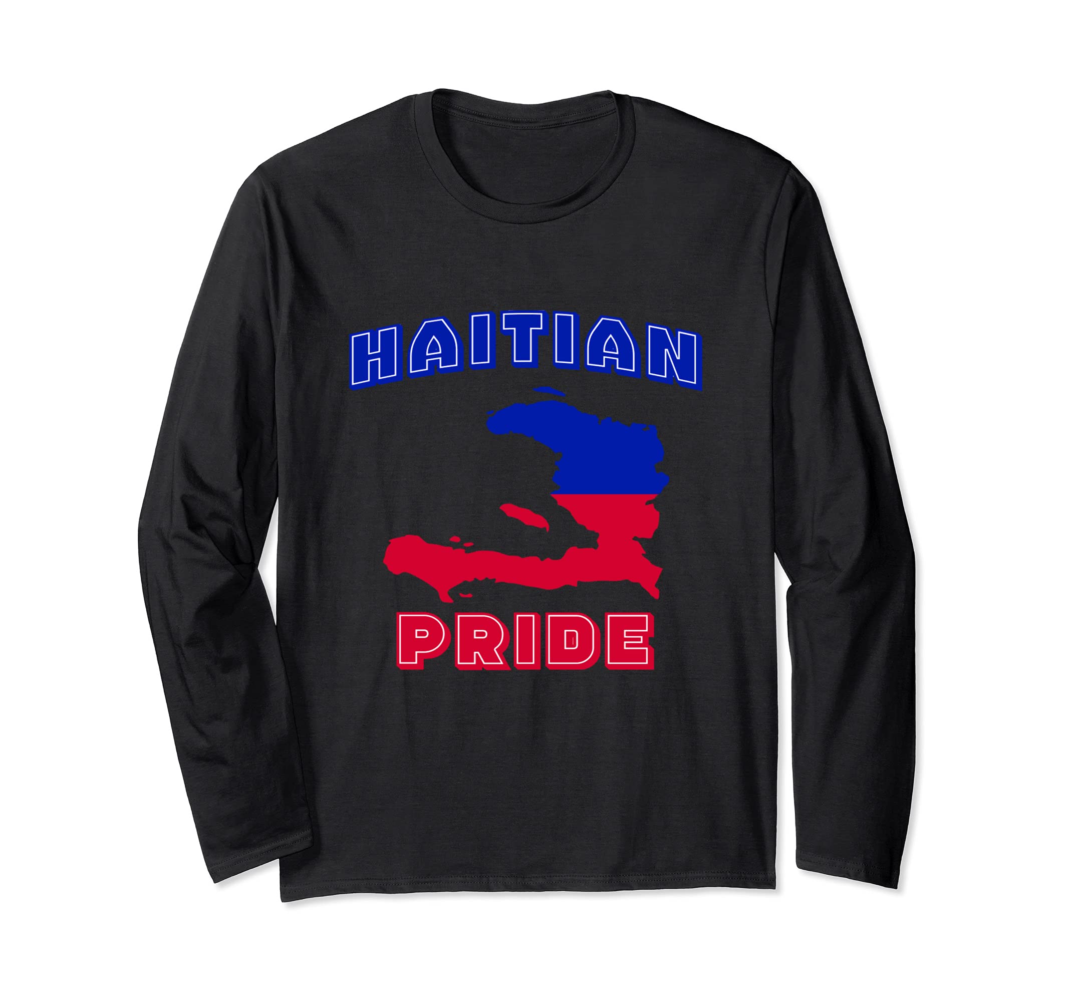Vintage Haiti Haitians Flag Pride Gift Long Sleeve T-Shirt