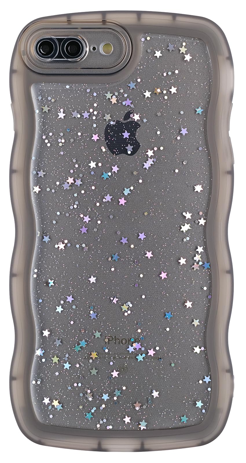 Cyberowl Compatible with iPhone 8 Plus/iPhone 7 Plus,Cute Kawaii Bling Sparkle Glitter Frame Shape Soft Silicone Shockproof Protective Phone Case Cover for Women Girls Black