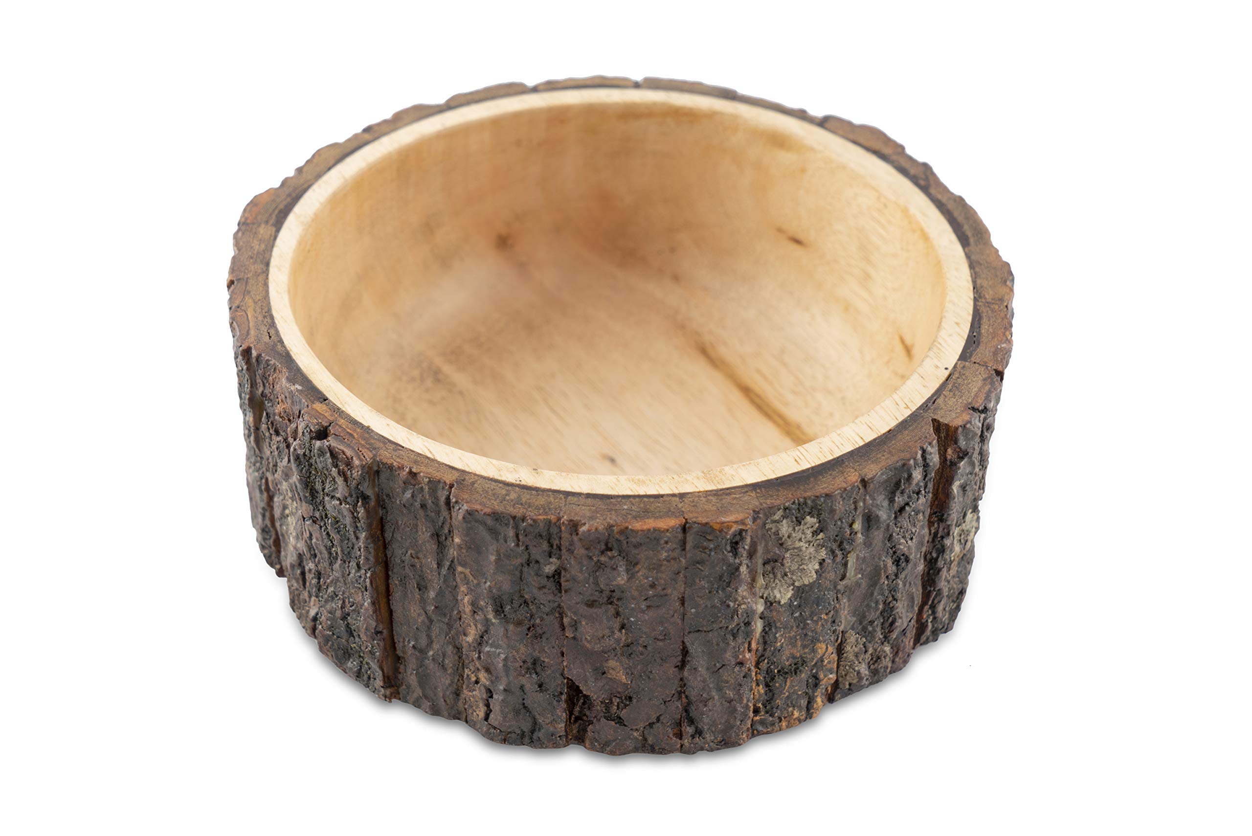 GoCraft Potpourri Bowl Made of Wood with Bark, Small, 6 inches in Diameter x 3 inches in Height, Decorative Wooden Bowl โ image 1