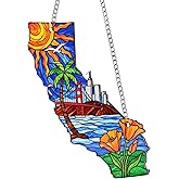 Acrylic California Suncatcher Ornaments for Christmas Tree - United States Gifts for Women, Travel Lovers Gift, Christmas Ornament for Tree Decorations, California Gifts for Women
