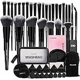 MAANGE Makeup Brush Set 51 PCS Professional Makeup Brushes for Foundation Powder Concealers Eye shadows Blending Blush Travel Make up Brush Kit (Black)