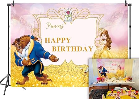 Daniu 7x5ft Joyeux Anniversaire Beaute Et La Bete Fond Amazon Co Uk Camera Photo