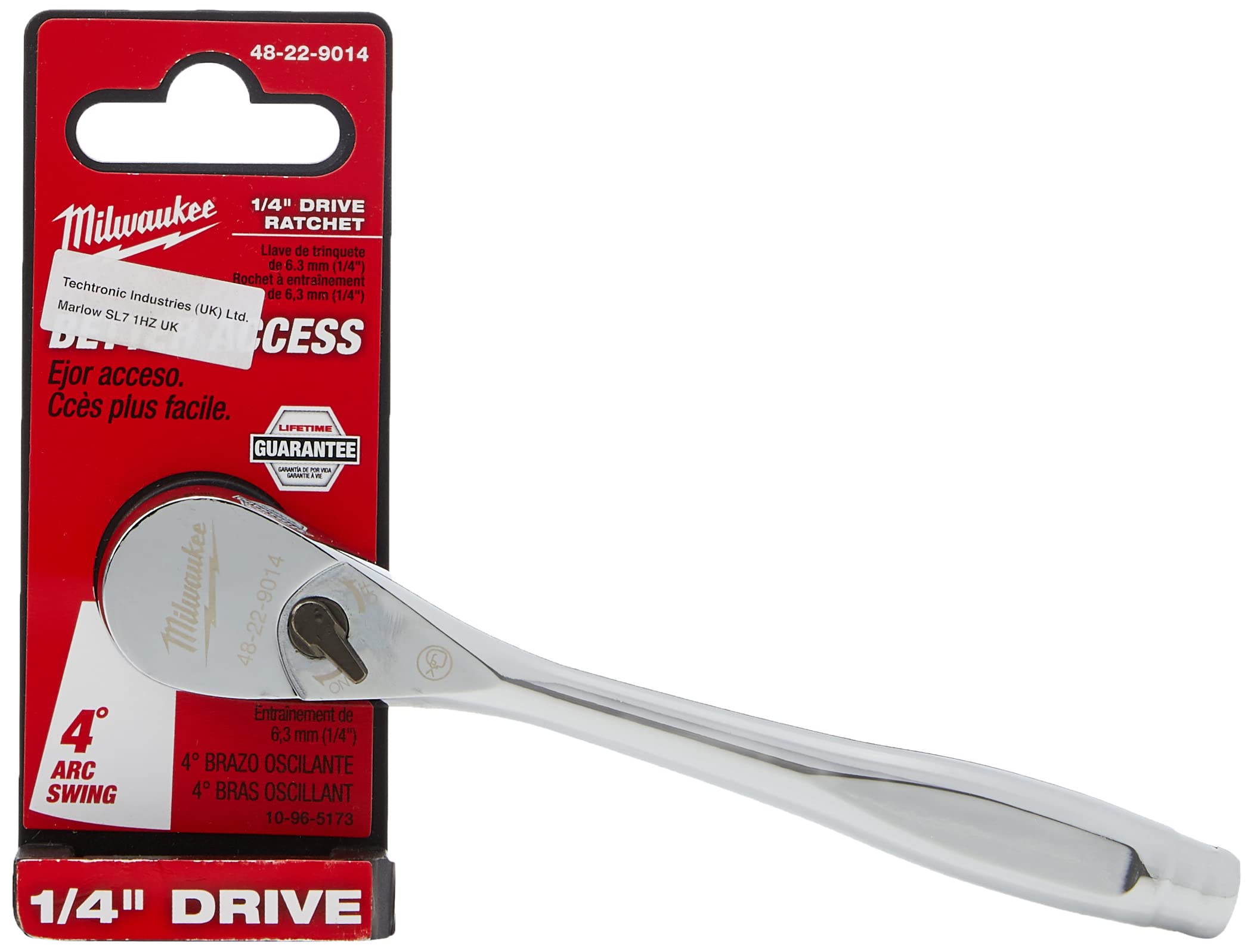 Milwaukee MLW48-22-9014 1/4In Drive Ratchet , Red