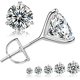 Leejory Moissanite Earrings for Men Women,VVS1 Clarity D Color 0.3-2ct,925 Sterling Silver Hypoallergenic Screw Back,Ideal Gift for Wedding Birthday Anniversary Valentine's Day