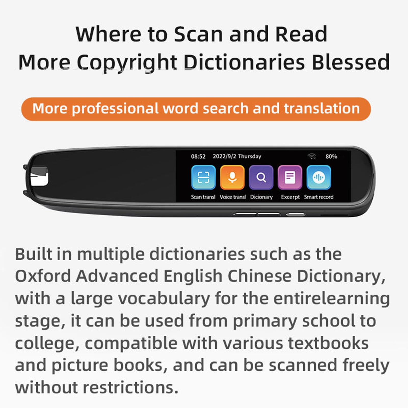 Language Translation Pen with OCR Scanning for Text Extract and Translation Offline & Online, Ideal for Learning and Travel, Supports 131 Languages, Portable Translation Device