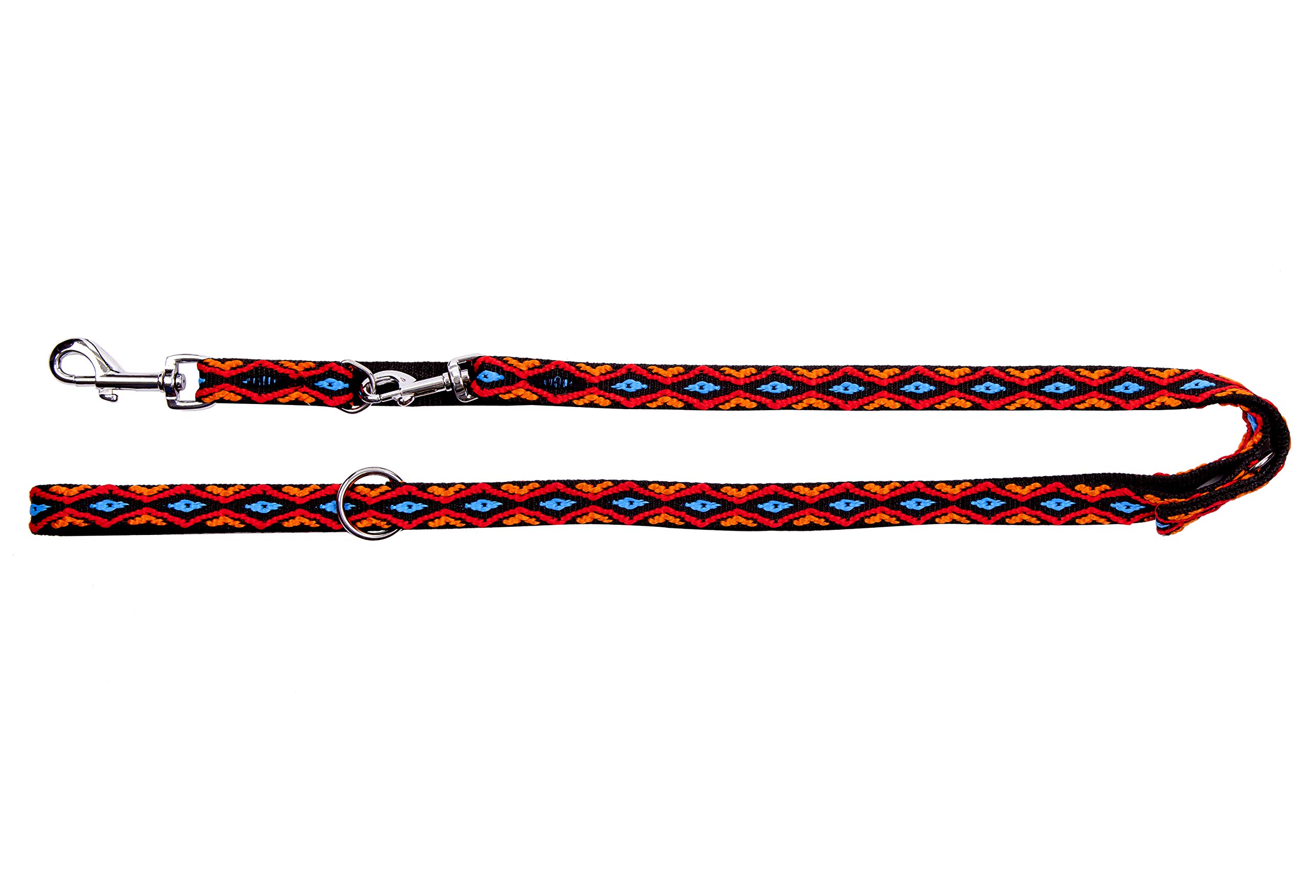 Dingo Winnetou Adjustable Dog Leash Handmade in Indian Style Howgh! Black 13561